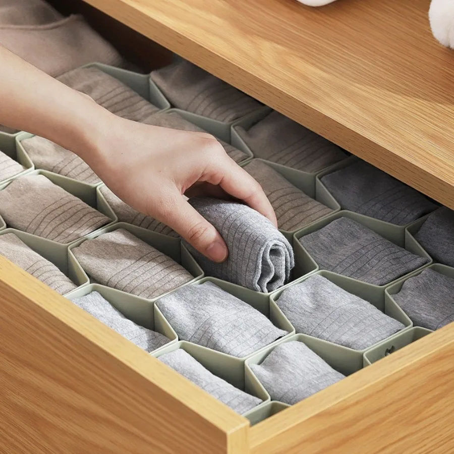 منظم أدراج تقسيم درج على شكل قرص العسل، تصنيف المجوهرات، تنظيم طبقات بلاستيكية، منظم المكياج، السلع المنزلية