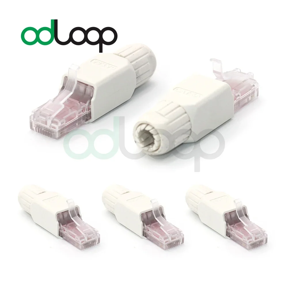 

ODLOOP RJ45 8P8C Unshield Field Cat6/6A Tool-less Crimp Connector Termination Plug for 23AWG Solid Installation Cable