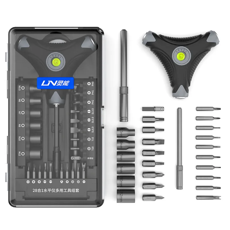 Multifunction Screwdriver Set with Level Bit Driver Kit Manual Repair Tool for Home Electronics DIY Maintenance Hardware Tool Ki