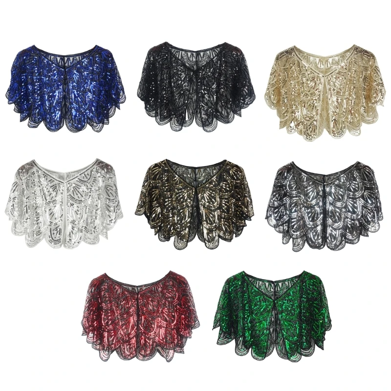 Trendy Beaded Shrug Shawls Portable Comfortable Protective Tippet Luxurious DXAA