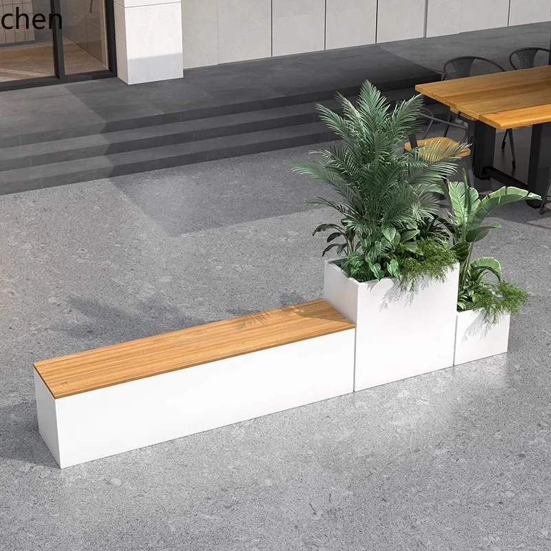 

LXC outdoor stainless steel seat flower box outdoor seat combination flower wrought iron planting slot partition flower stand