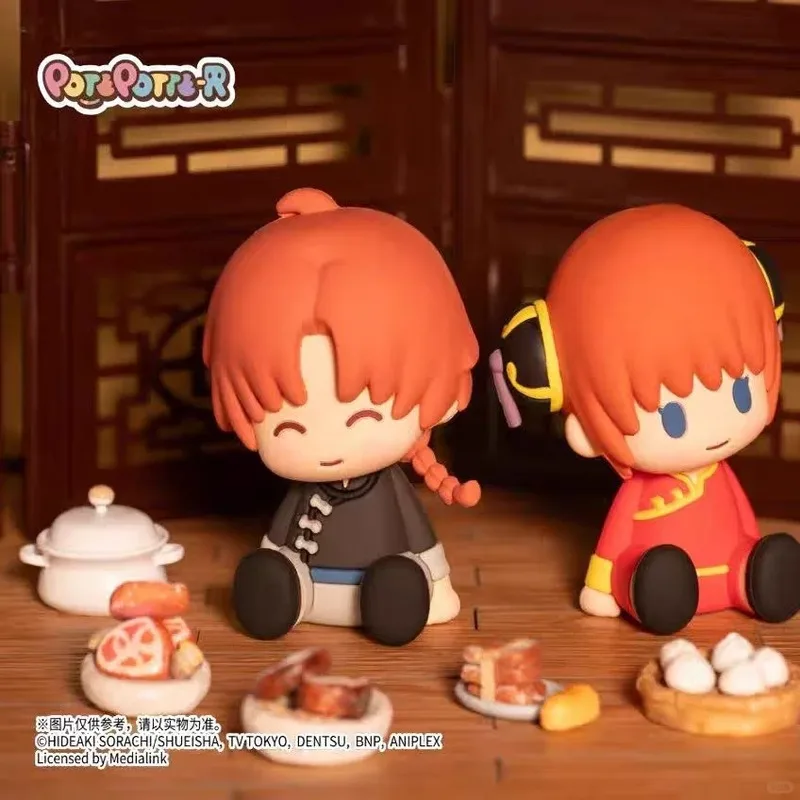 정품 재고 있음 Potepotte-R Gintama Drop Glue Sitting Series 블라인드 박스 애니메이션 클래식 트렌디 Acg 상품 장난감 깜짝 카와이 선물