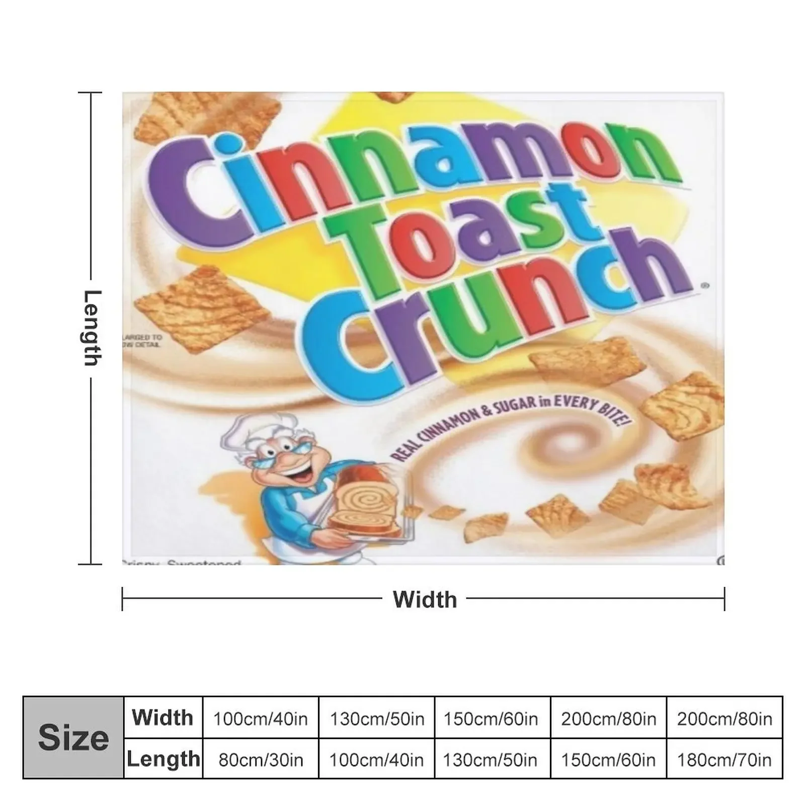 Cinnamon Toast Crunch Throw Blanket Nap for sofa Bed linens warm winter Blankets