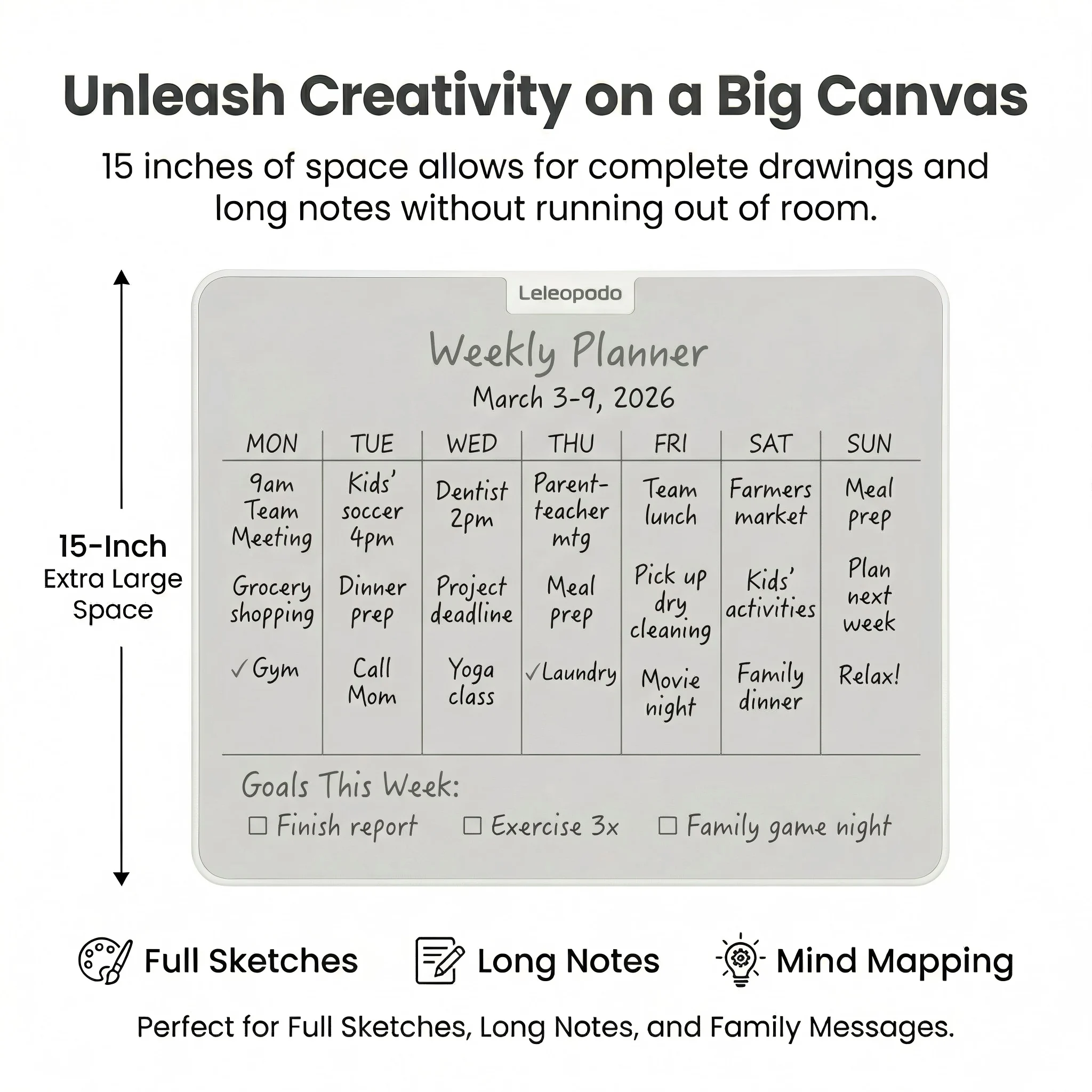 15-inch Magnetic Whiteboard: Portable Dry-Erase Whiteboard, Reusable, Memo Board, and Children's Drawing Practice Board