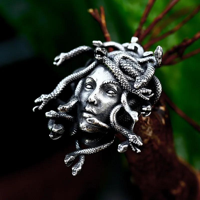 BEIER New Design 316L Stainless Steel Punk Snake PrincessMedusa Pendant Gothic Biker Jewelry Gift Dropshipping