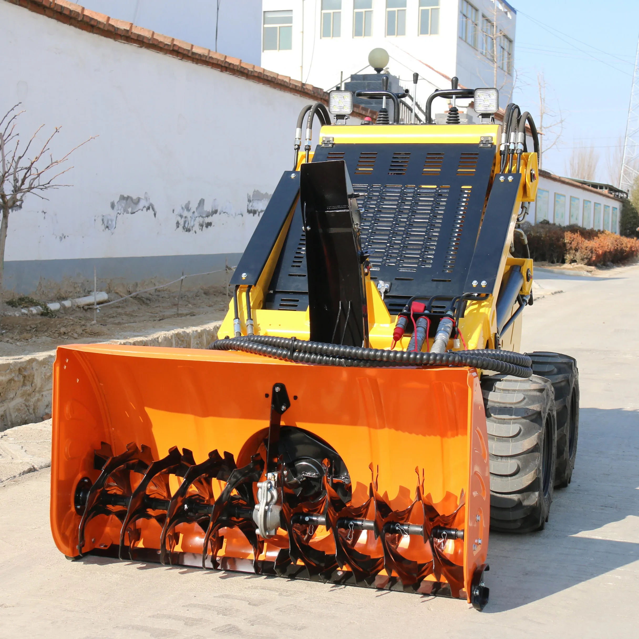 Multipurpose Full-automatic Snow Cleaning Machine Mini Skid Steer Loader Mounted Snow Blower