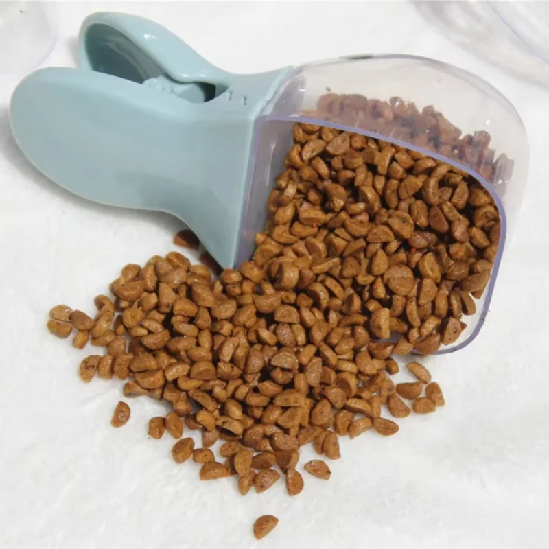 Colher para Ração de Animais de Estimação, Multifuncional, em Formato de Cabeça de Pato, para Cães e Gatos, com Clipe para Fechar Sacos de Ração