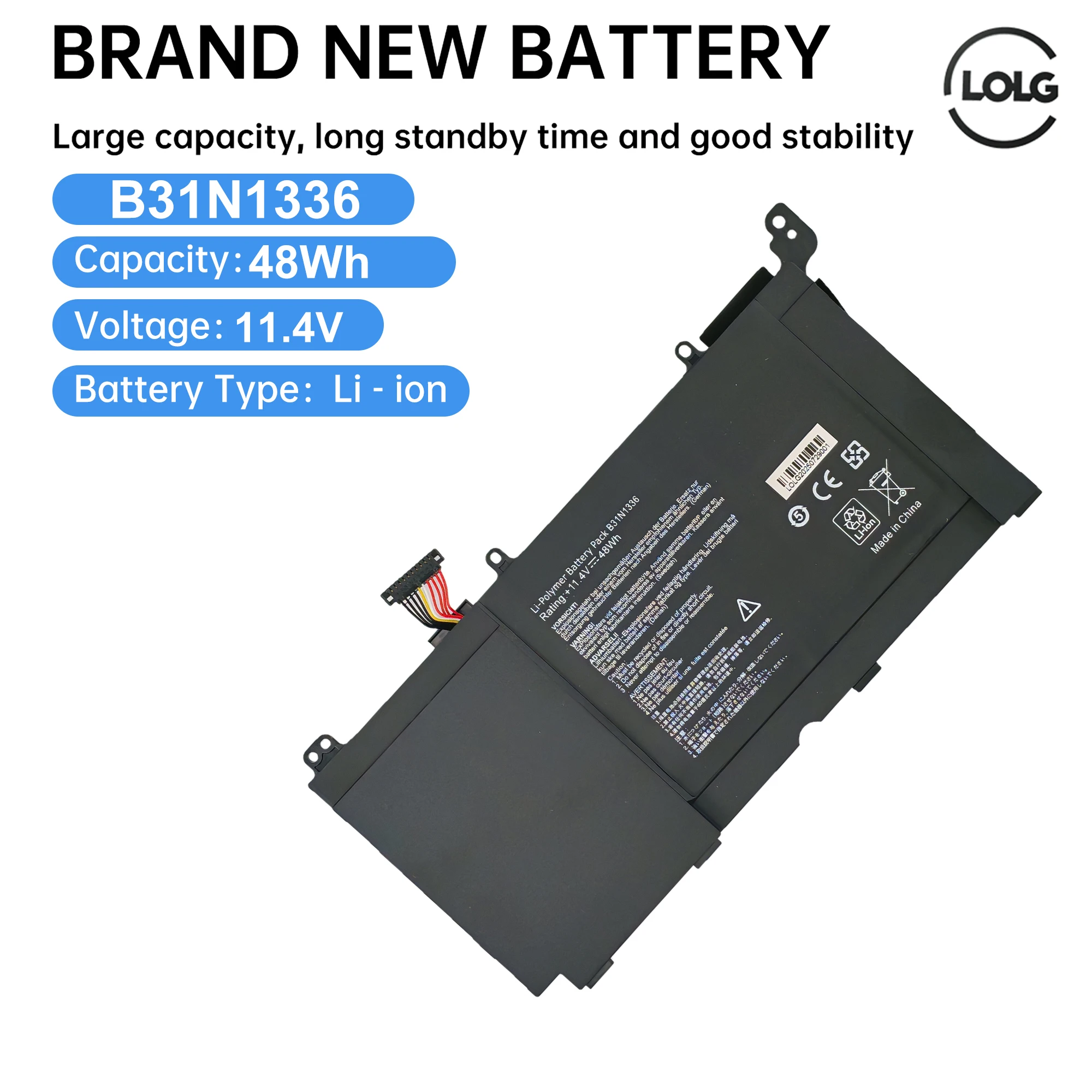 

B31N1336 Аккумулятор для ноутбука ASUS VivoBook C31-S551 S551L S551LB S551LA R553L R553LN R553LF K551L K551LN V551L V551LA