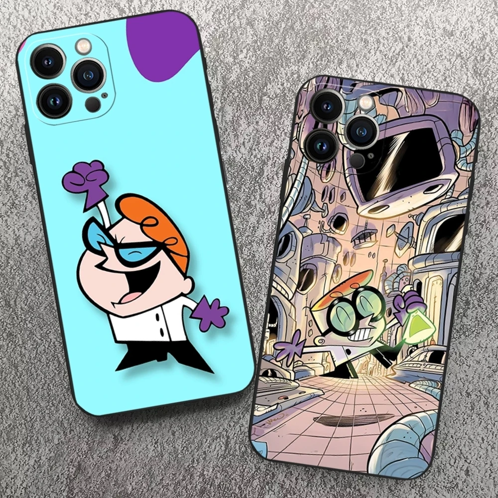 D-Dexter Labor-Handyhülle für iPhone 17, 16, 15, 14, 13, 12, 11, Pro Max, Xr, Xs, Mini, Plus, schwarze weiche Silikonhülle