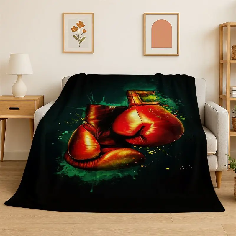 Creativity Fight Boxing Gloves Boxer Flannel Blanket Soft Throw Blanket for Bedroom Living Room Bed Travel Camping Picnic Nap