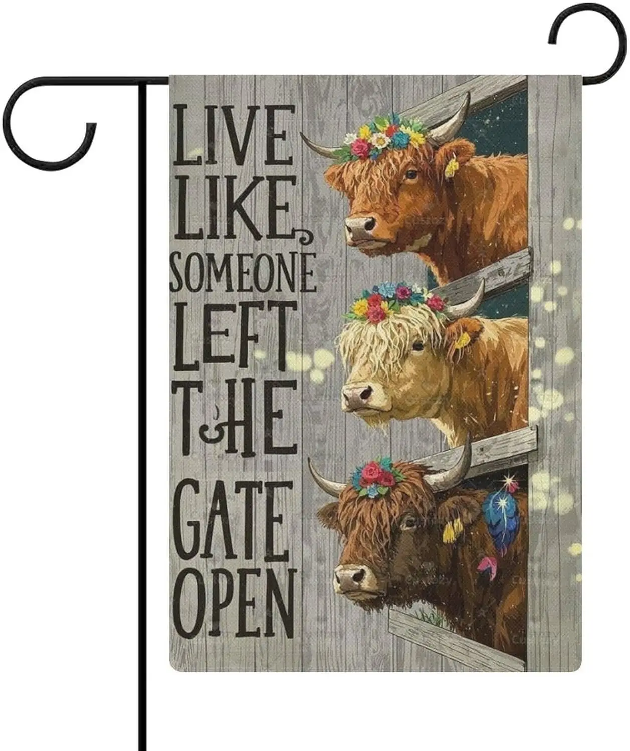 Garden Flag “Live Like Someone Left The Gate Open (10)” Double Sided 12x18 In Small Burlap Seasonal Yard Decoration for Outs EEZ