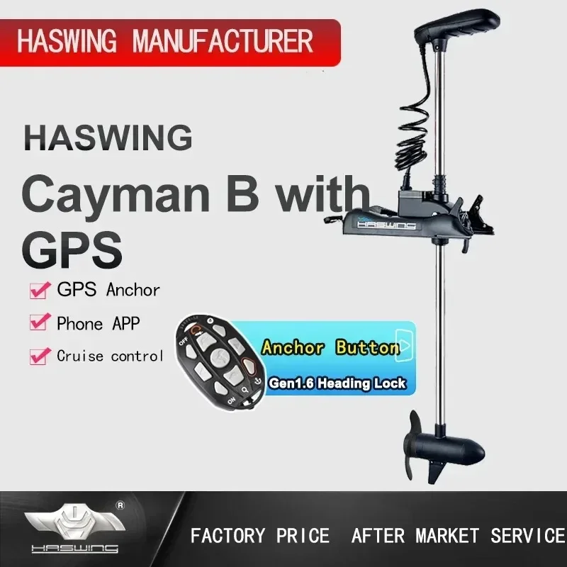 50738-152/183/210/250 Haswing Cayman-B/with GPS 36V 120 Lbs Remote Control Bow Mount Electric Trolling Motor Smart App Operating