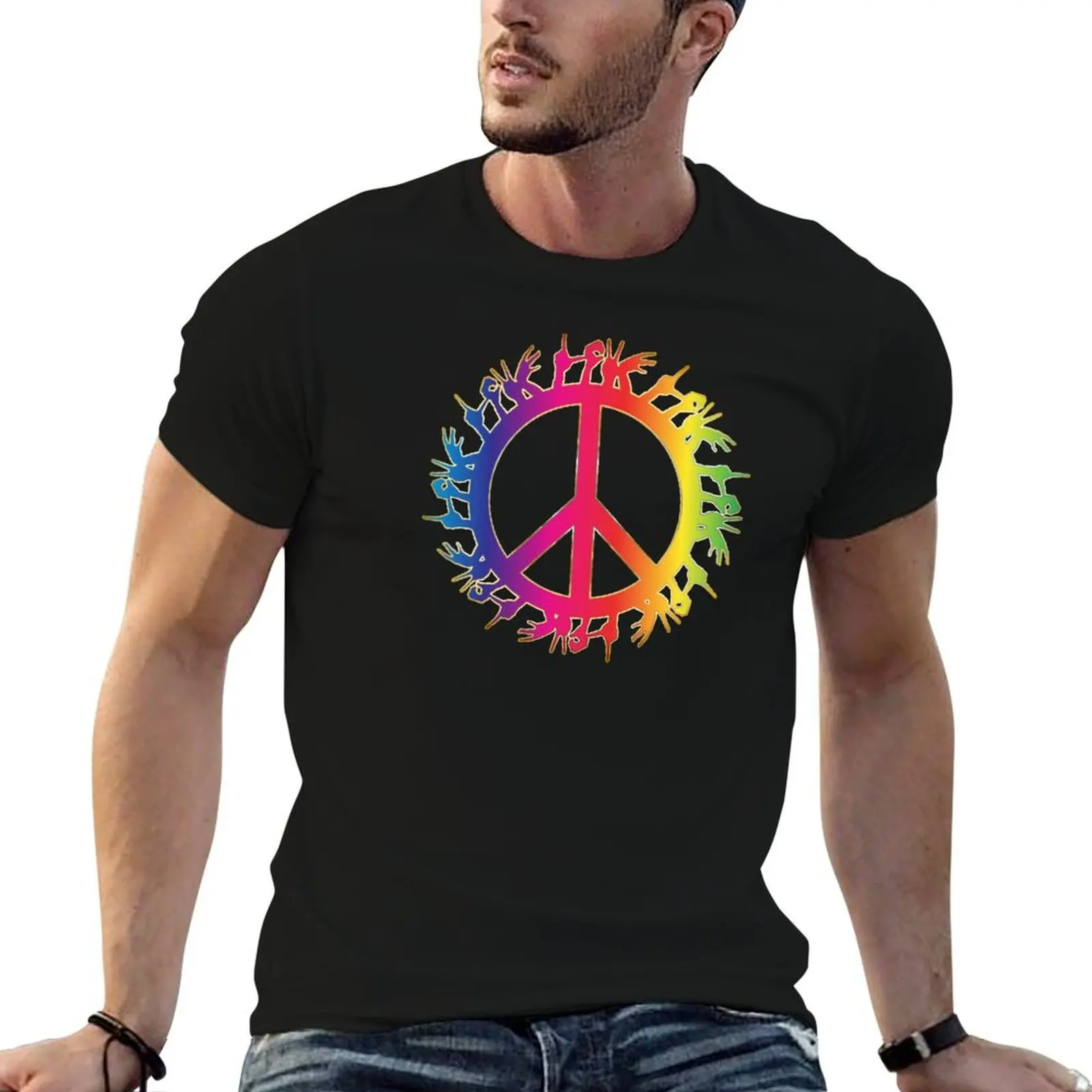 

Love peace symbol T-Shirt mens graphic t shirts man t shirt luxury man t shirts high quality luxury brand T-shirt