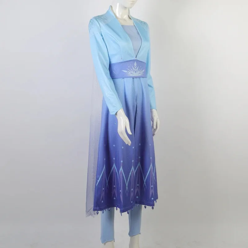 

Снежное платье для взрослых, костюм Эльзы и Анны на Хэллоуин, костюм принцессы ледяной королевы, полный комплект; 3,k8't,