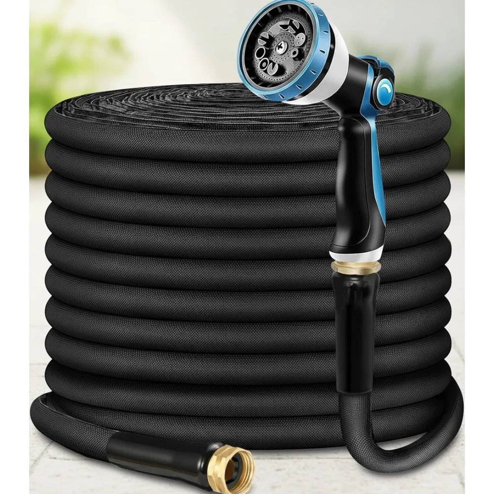 

Flexible Garden Hose 100ft Lightweight Tangle-Free Rust-Proof with 10 Spray Nozzle for Yard Watering