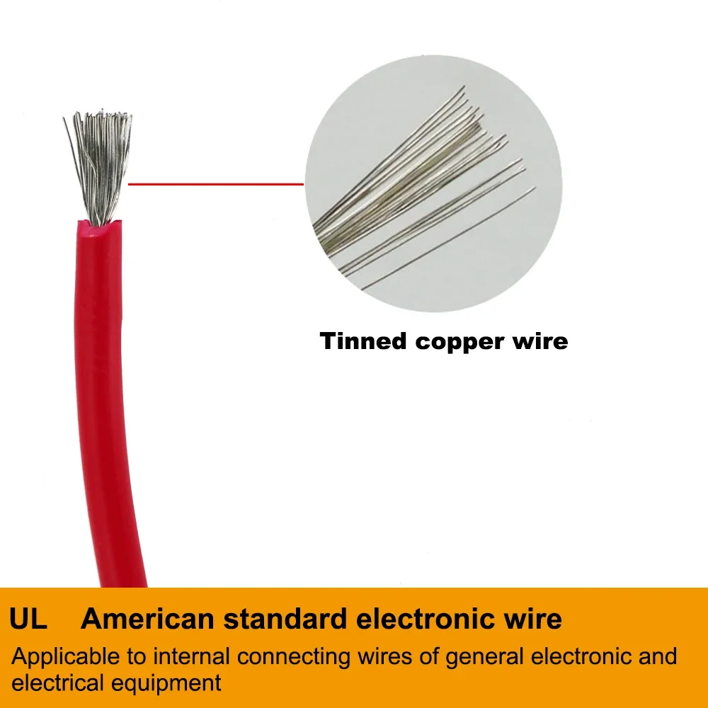 UL1015 Wire  PVC Tinned Copper Electric Cable Wire UL ROSH  Double Certificate Heat-resistant Cable 12AWG 14AWG 16AWG 18AWG