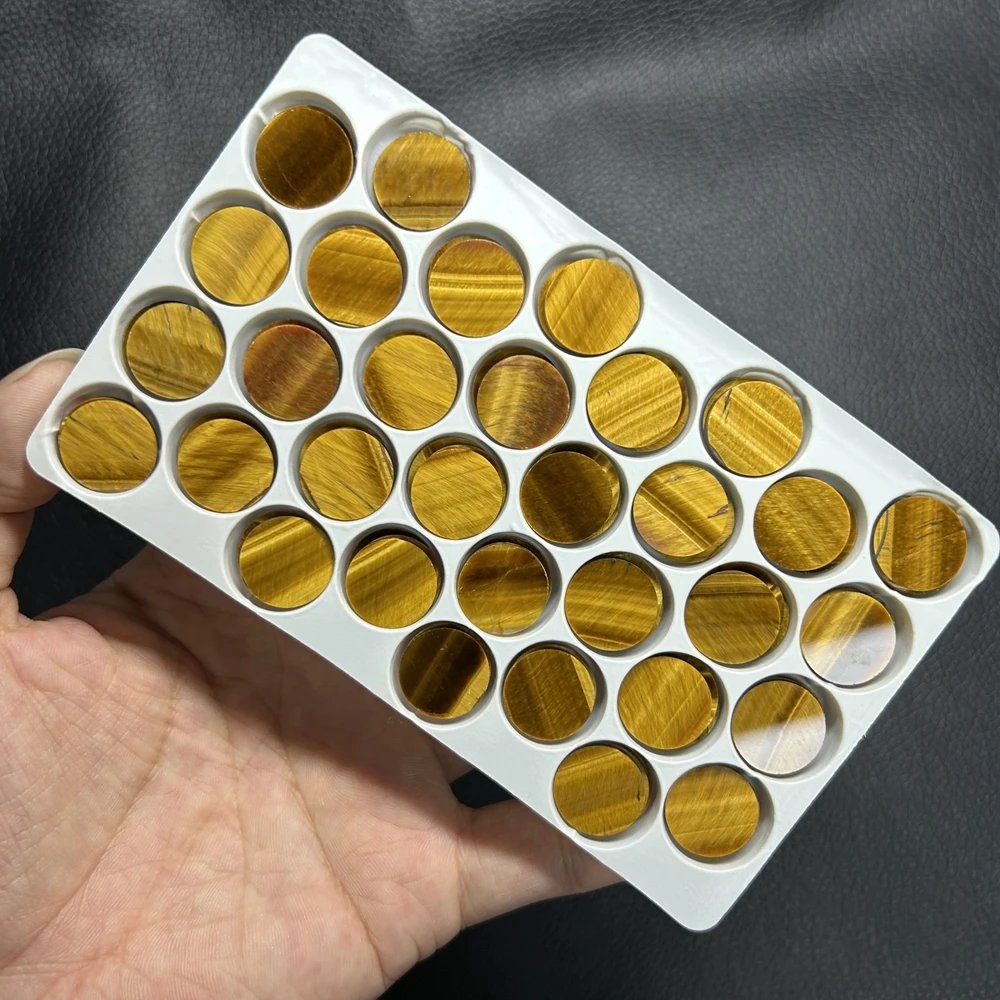 100% Natural Round 6mm to 14mm Double Flat Tiger Eye Good Polished Gemstone