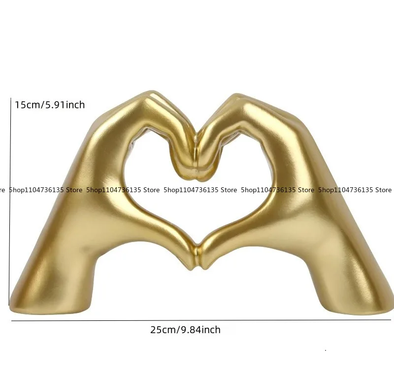 

Love Than Heart Ornament, Heart-shaped Finger Statue Handicrafts, Home Garden Ornament