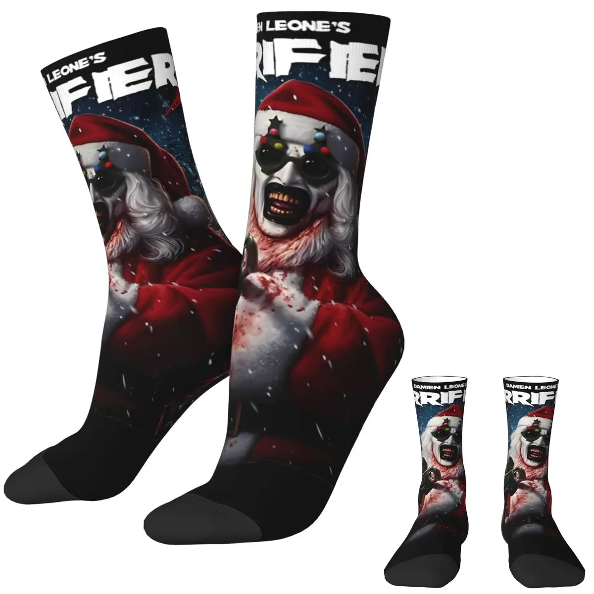 

Terrifier 3 Christmas Terrifier 3 Merry Mayhem Stockings Men's Socks Harajuku Socks Autumn Outdoor Anti Skid Graphic Socks