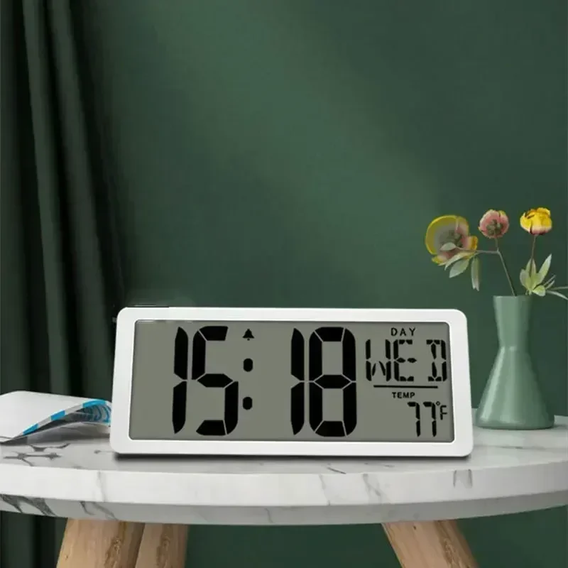 Nordic Simple Digital Alarm Clock with Battery Powered Electronic Bedside Clock Wall Mounted for Home Office Desk Accessories