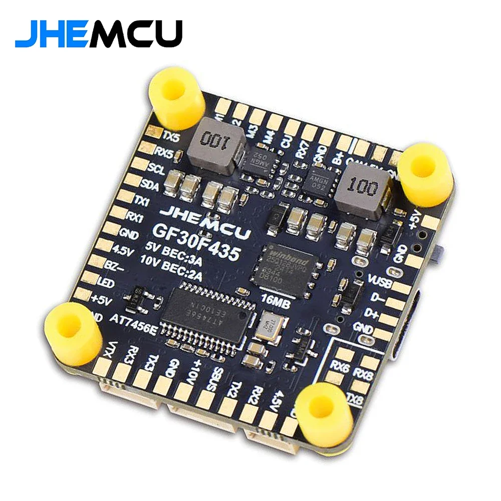 JHEMCU GF30F435 Flight Controller ICM42688P Support OSD GPS W/ Black Box 16MB Barometer SPL06 3-6S 30.5mmx4mm for RC FPV Drone