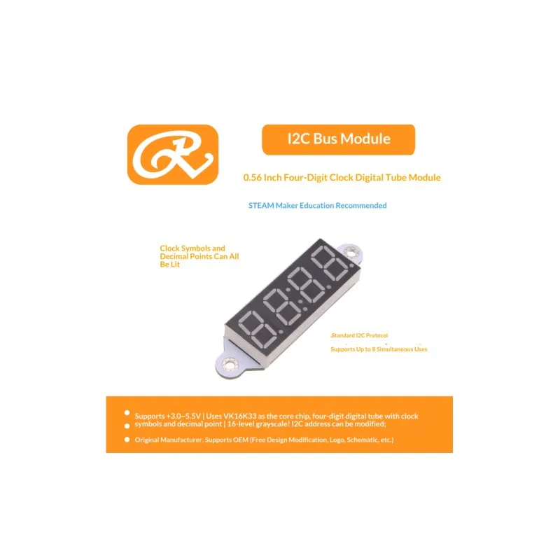 RuilongMaker 16K33 Digital Tube Clock Module, LED Display Driver Board for Arduino & Mind+ Programming Projects