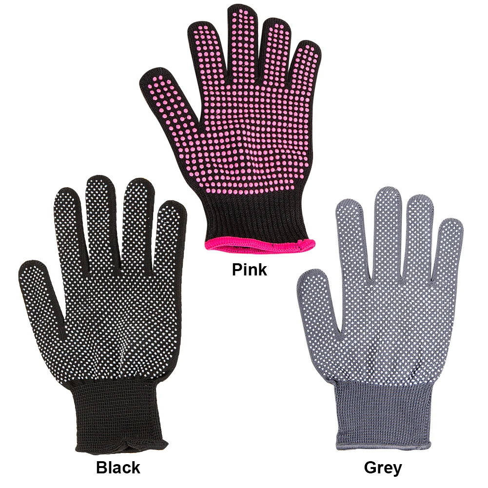 قفازات مقاومة للحرارة قفازات حرارية احترافية مع مصطات سيليكون قفازات تصفيف الشعر الحرارية لوازم تصفيف الشعر المضادة للانزلاق