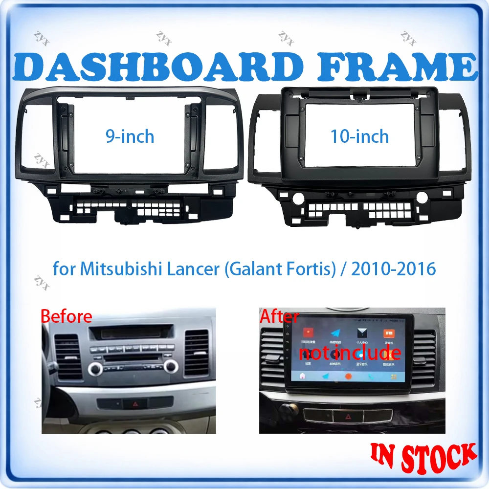 

Car Radio Fascia Frame For Mitsubishi Lancer Galant Fortis 2010-2016 9/10 inch Wiring Harness Power Cable Car Accessories