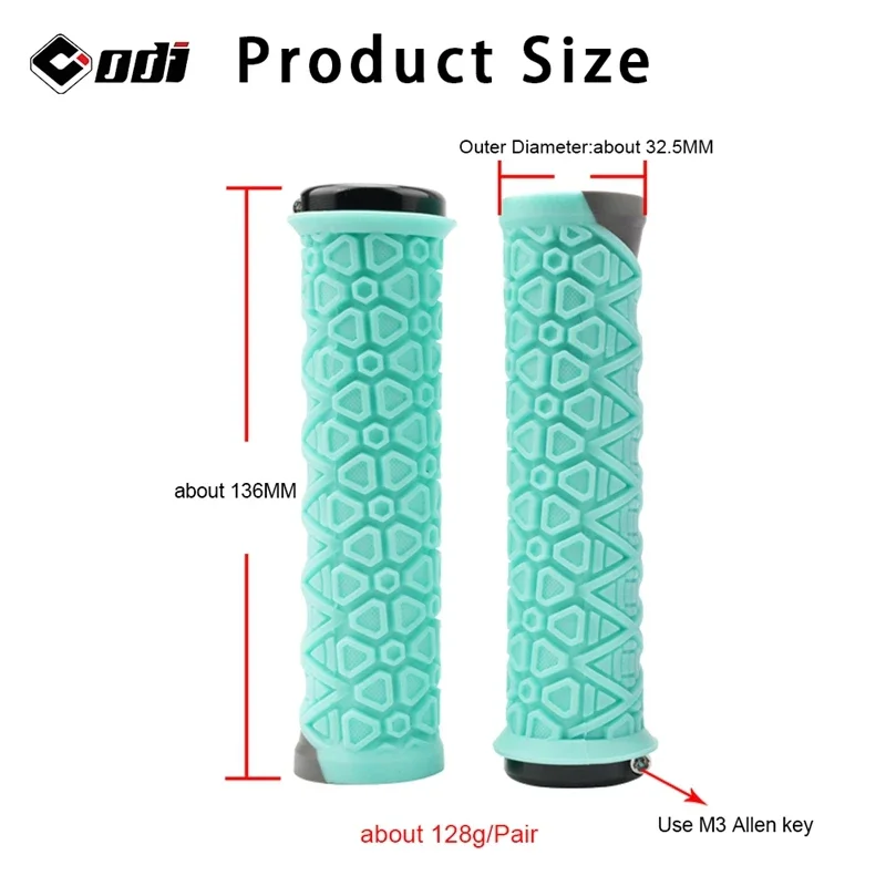 Puños de bloqueo de silicona antideslizantes y amortiguadores ODI - 22,2 mm para manillar de descenso MTB