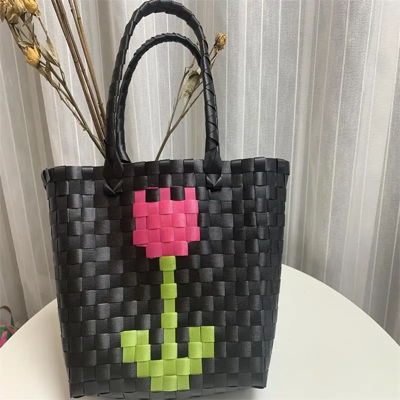 Women's Bag, Tulip Woven Bag, Handbag, Handmade Flower Arrangement Basket, Handbag, Bridesmaid Gift, Party Gift