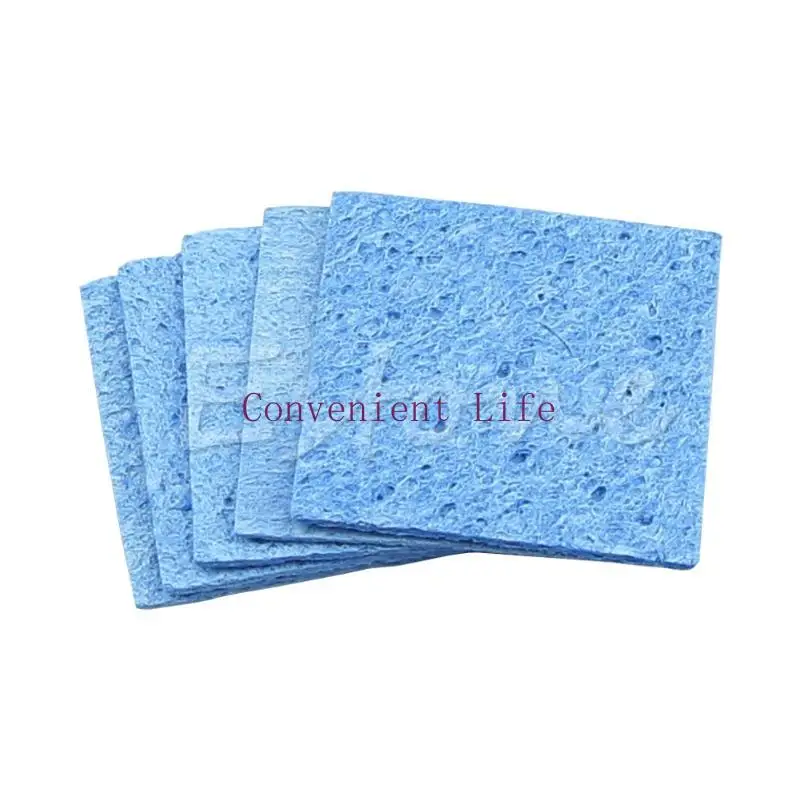 

L1EE 5pcs Soldering Iron Solder Tip Welding Cleaning Sponge Pads Blue Size 6cm*6cm