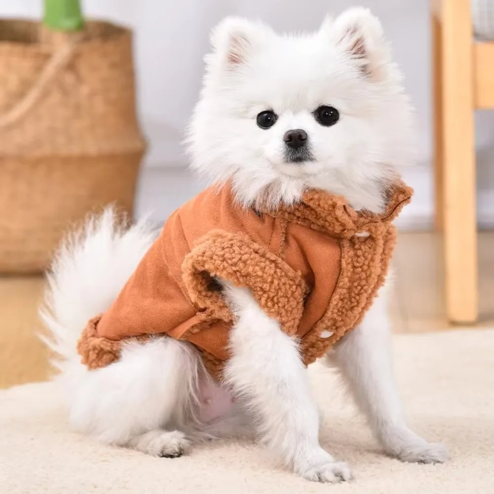 

High Quality Classic Dog Vests Solid Color Warm Dog Clothes Fleece Dogs Jackets