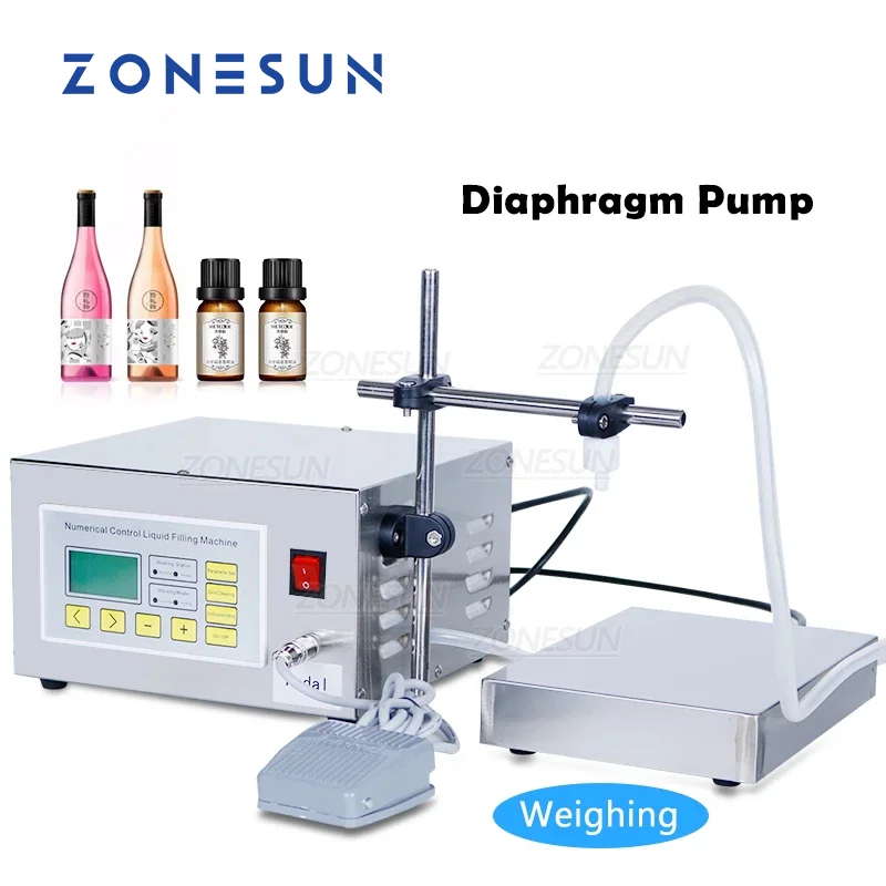 

ZONESUN Semi-Automatic Liquid Fruit Vinegar Drink Soy Milk Water Juice Bottle Quantitative Weighing Filling Machine