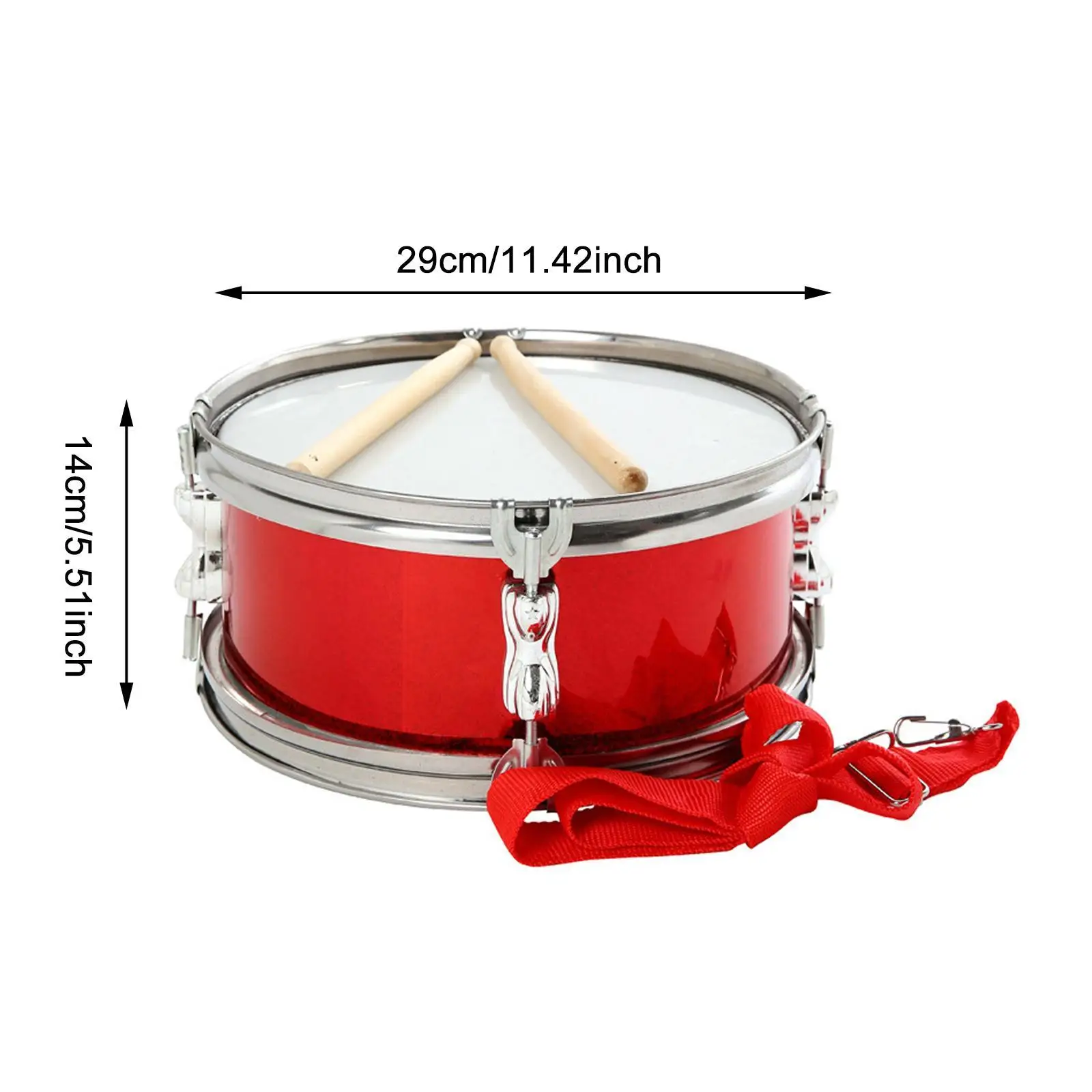 11-Zoll-Snaredrum-Musiklernen mit verstellbarem Riemen, Musiktrommeln, Schlaginstrument für Kinder, Anfänger, Jungen und Mädchen