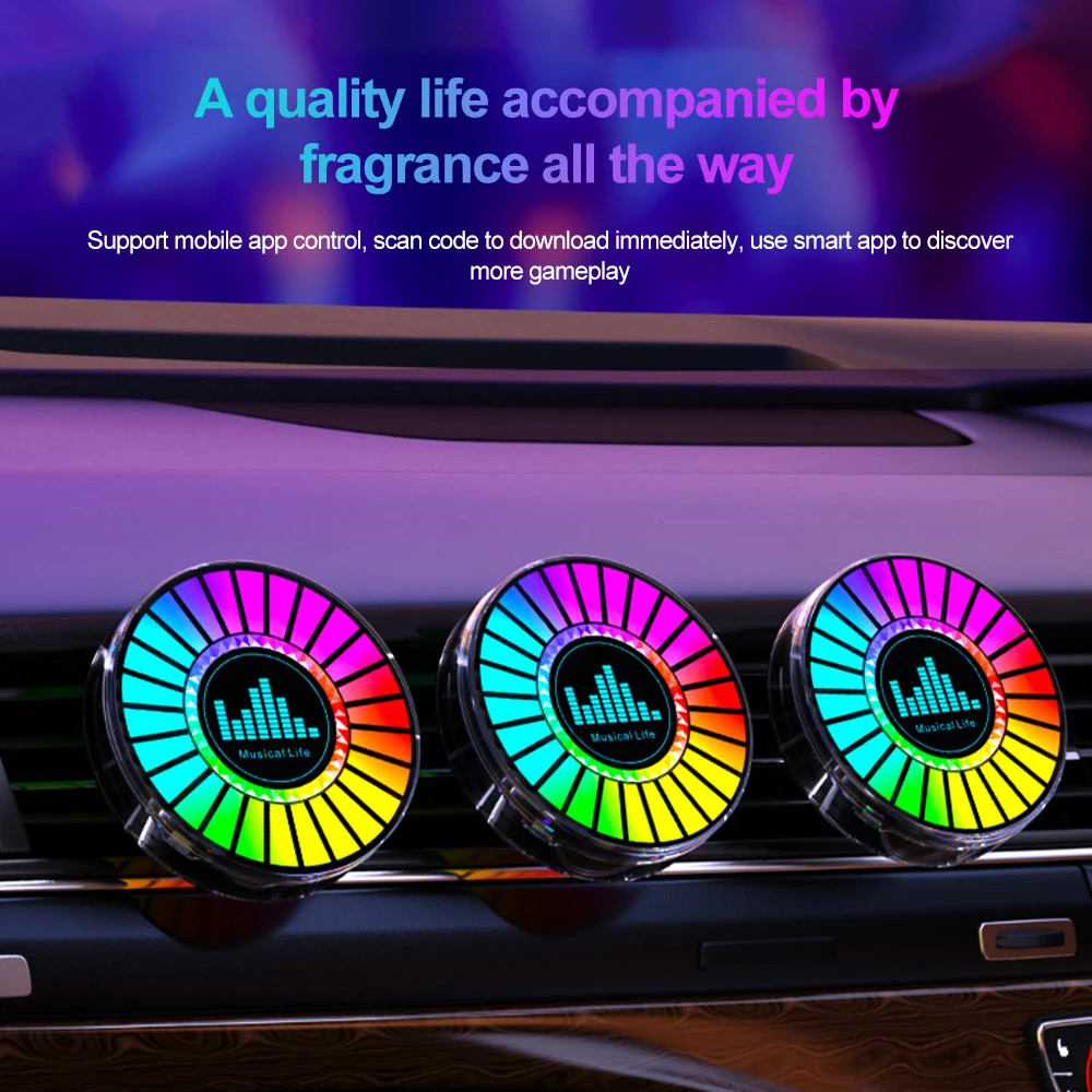 Car Ambient Lamp Smart Rgb Led Lights 3D Sound Control Music Rhythm Lights Auto Air Freshener for bmw f10 toyota Car Accessories