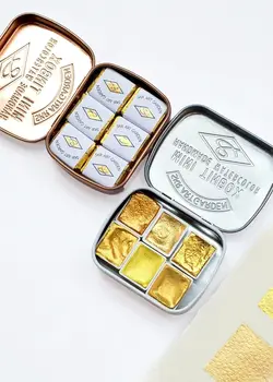 Handgemaakte Metallic Gold Shimmer Aquarel Verf Nail Art Schilderen Acuarela 6 Kleur Set Student Kunst Levert