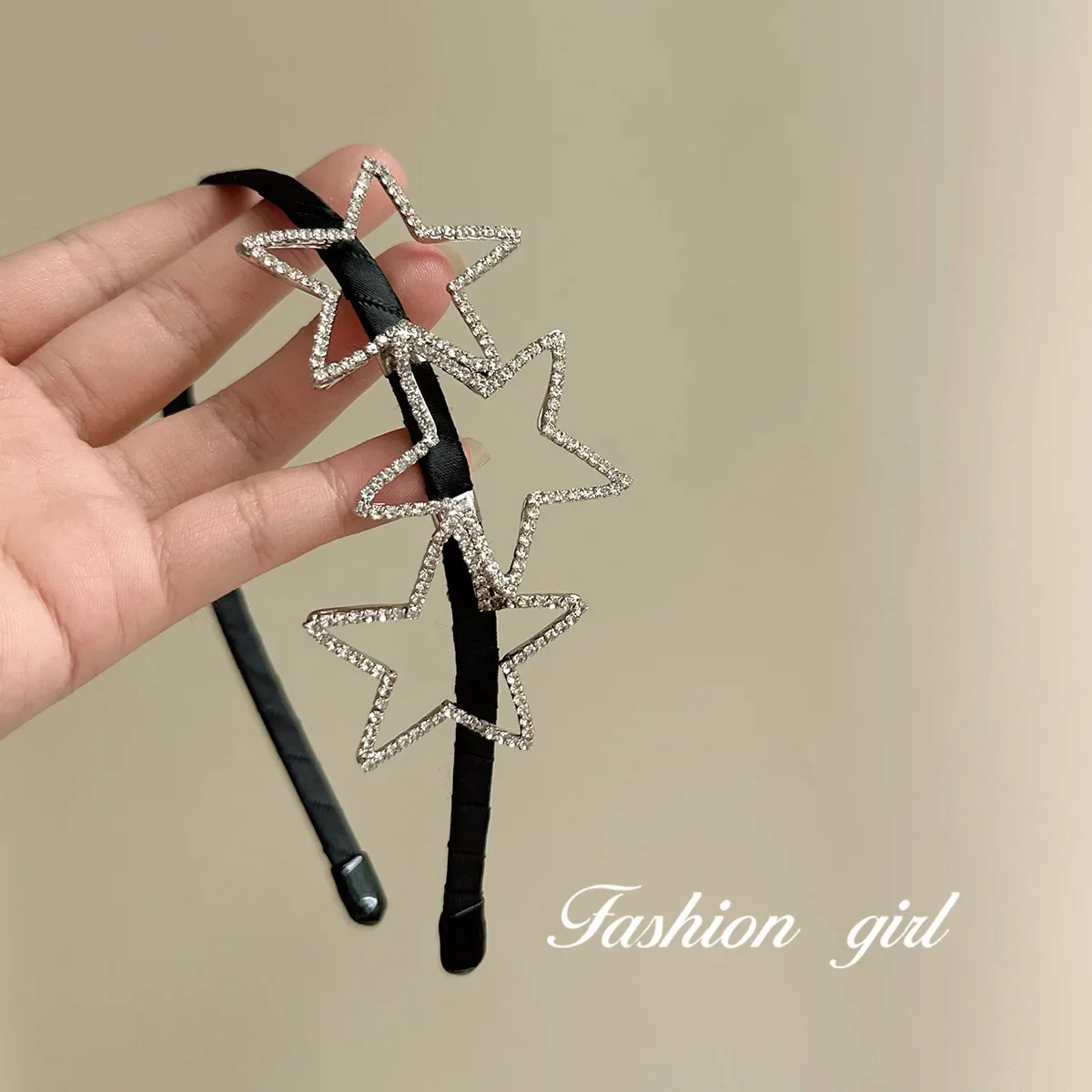 Rhinestone Star Crystal Bridal Hairbands for Women Girls Trendy Hollow Out Headband Glitter Hair Hoop Elegant Hair Accessories