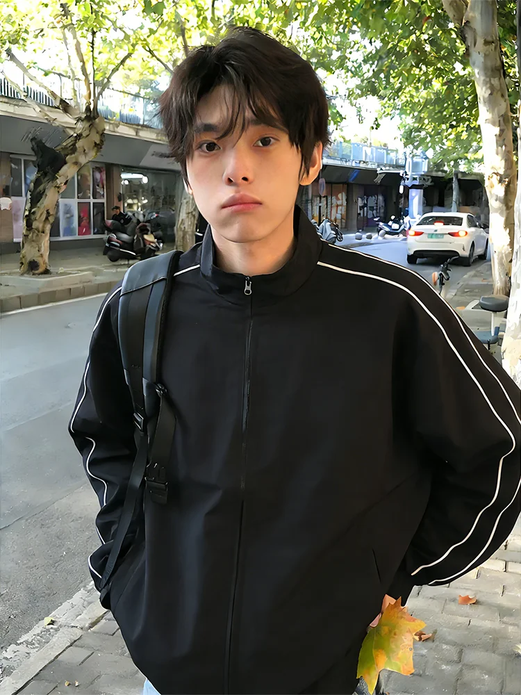 

Мужская бейсбольная куртка в американскую полоску, весна-осень 2026, новая высококачественная солнцезащитная одежда Sli CleanFit Jaet для подростков