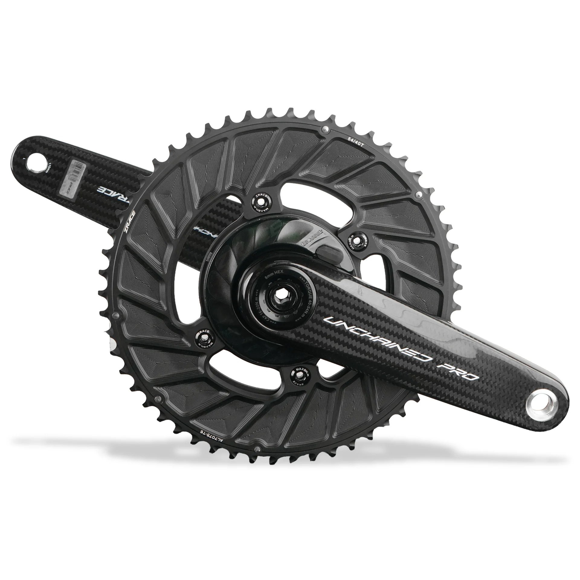 2026 new ZRACE UNCHAINED PRO Power Meter Crankset, New Design Super Light, Carbon Fiber, Race Grade, Road Crankset, DUB, Hollow