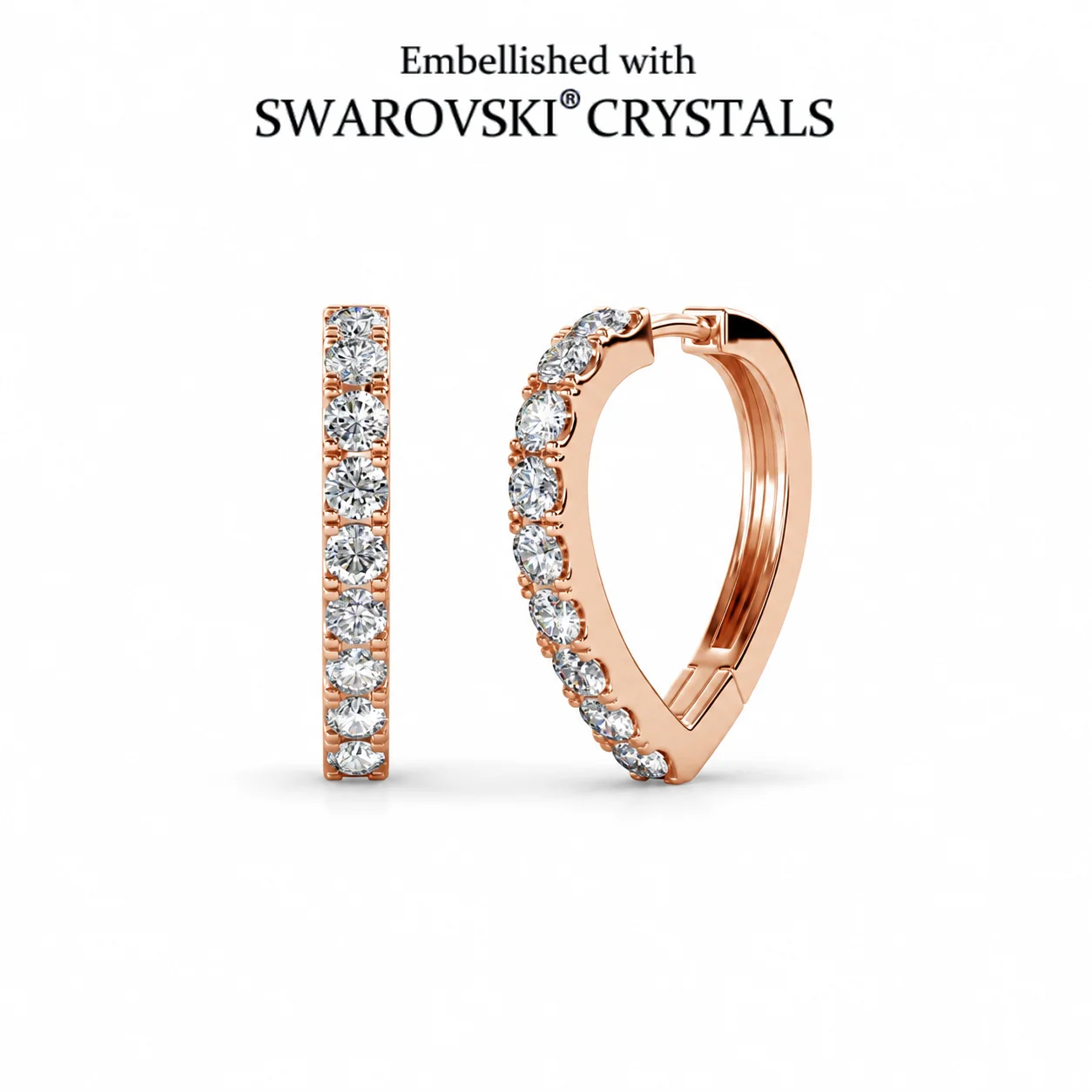 Daisini Crystal Hoop Earrings for Women Small Hinged Huggie Earrings Elegant Everyday Jewelry Birthday Gift