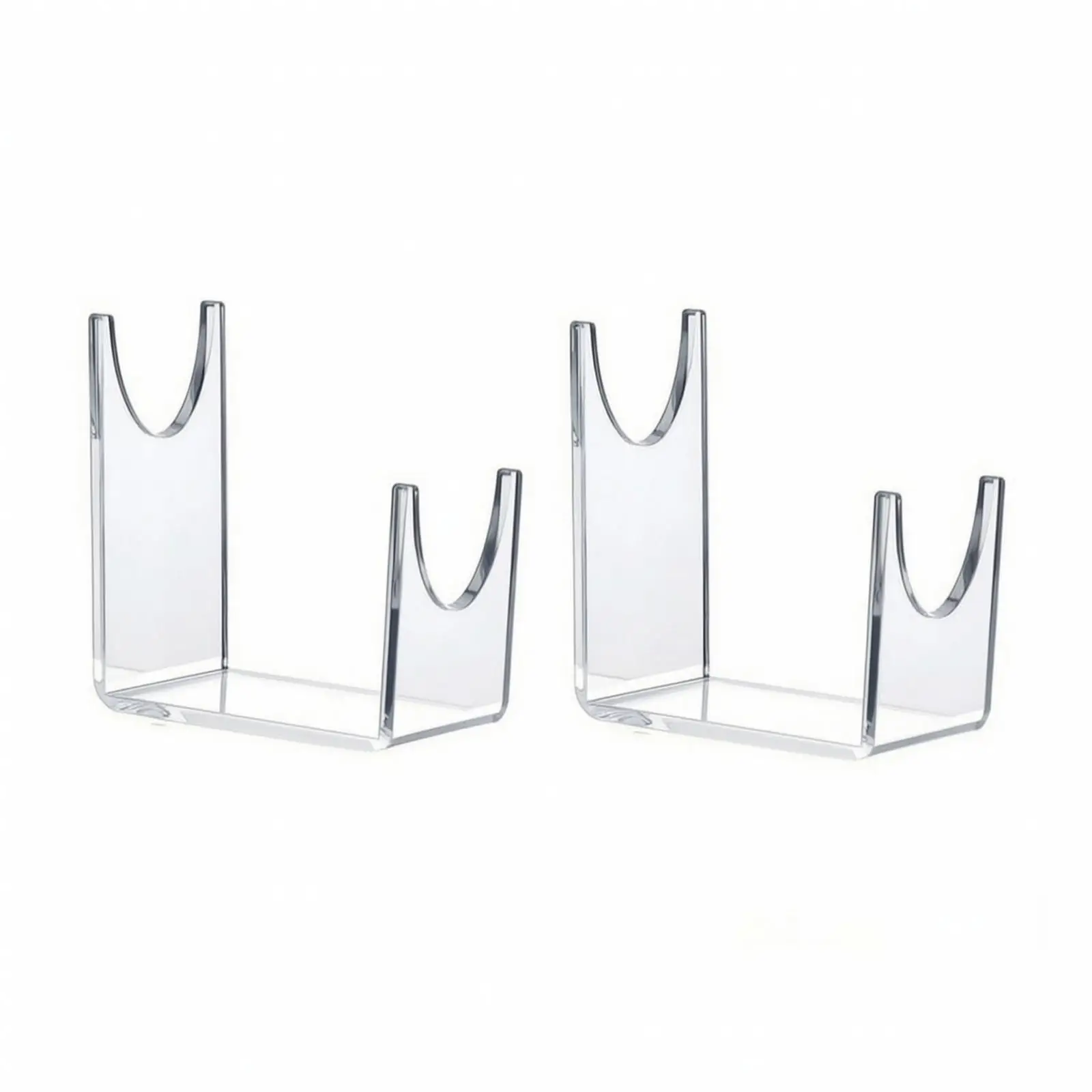 2 Pieces Clear Acrylic Display Stand | Smooth Polished Edges, Acrylic Stand with curved Slot, for Tabletop