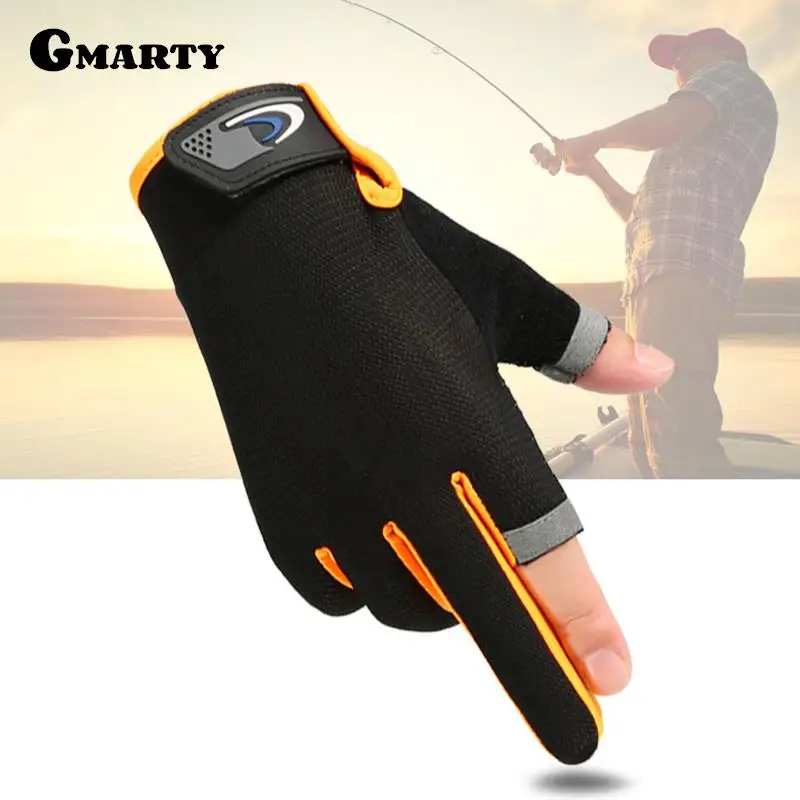 

Fishing Gloves Men's Thin Section Sunscreen Breathable Elastic Driving Leakage Two Fingers Riding Outdoor Accessory