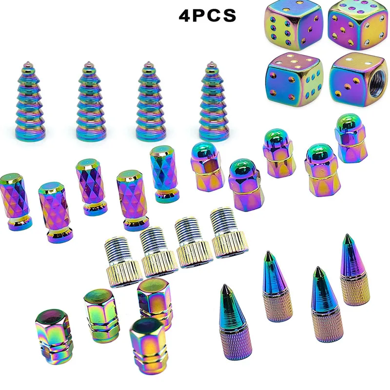 4/5PCS Tire Valve Stem Caps Anodized Aluminum Wheel Valve Covers Accessories Universal Cars SUVs Bikes Trucks And Motorcycles