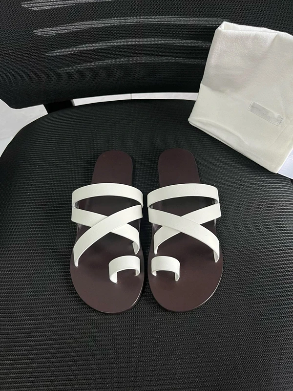 Withered Summer Flip-Flop Shoes Women Nordic Minimalism Genuine Slippers Shoes Leather Flat Shoes Casual Vintage