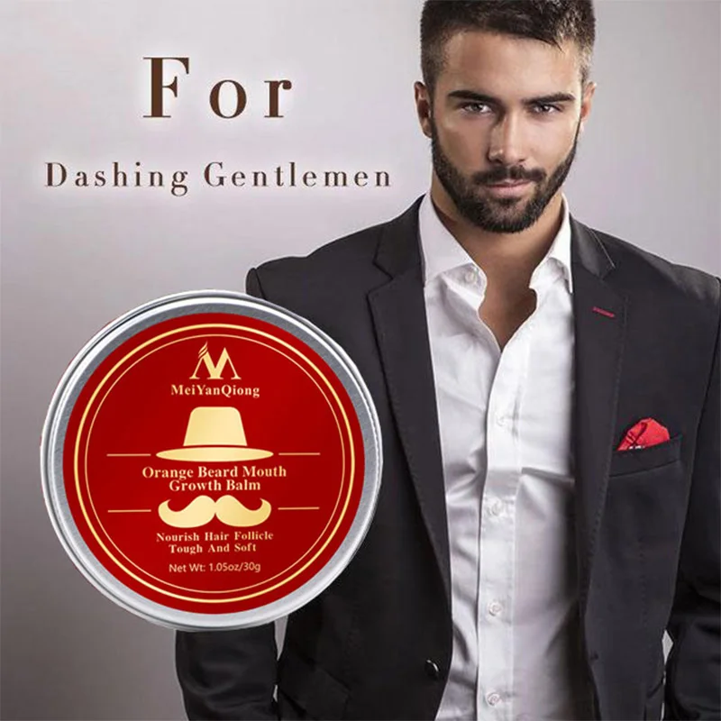 Aceite orgánico de naranja Natural para Barba, bálsamo de cera para la barba, productos para la caída del cabello, acondicionador sin aclarado para el crecimiento de la barba, cuidado de la salud, 30g