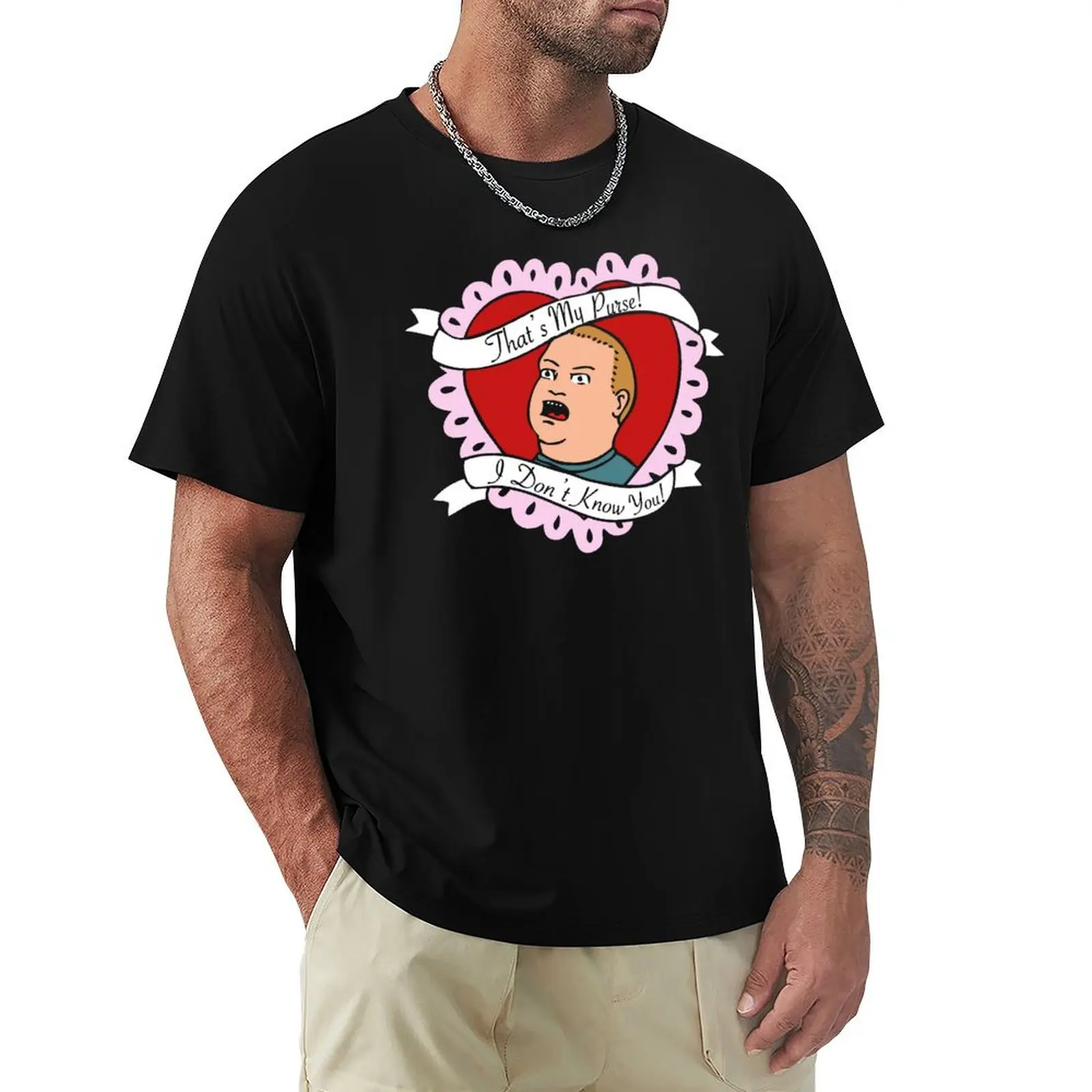 

That's My Purse I Don't Know You Funny King Of The Hill Bobby Hill Black T-Shirt Sports Basic Short Sleeve T-Shirt