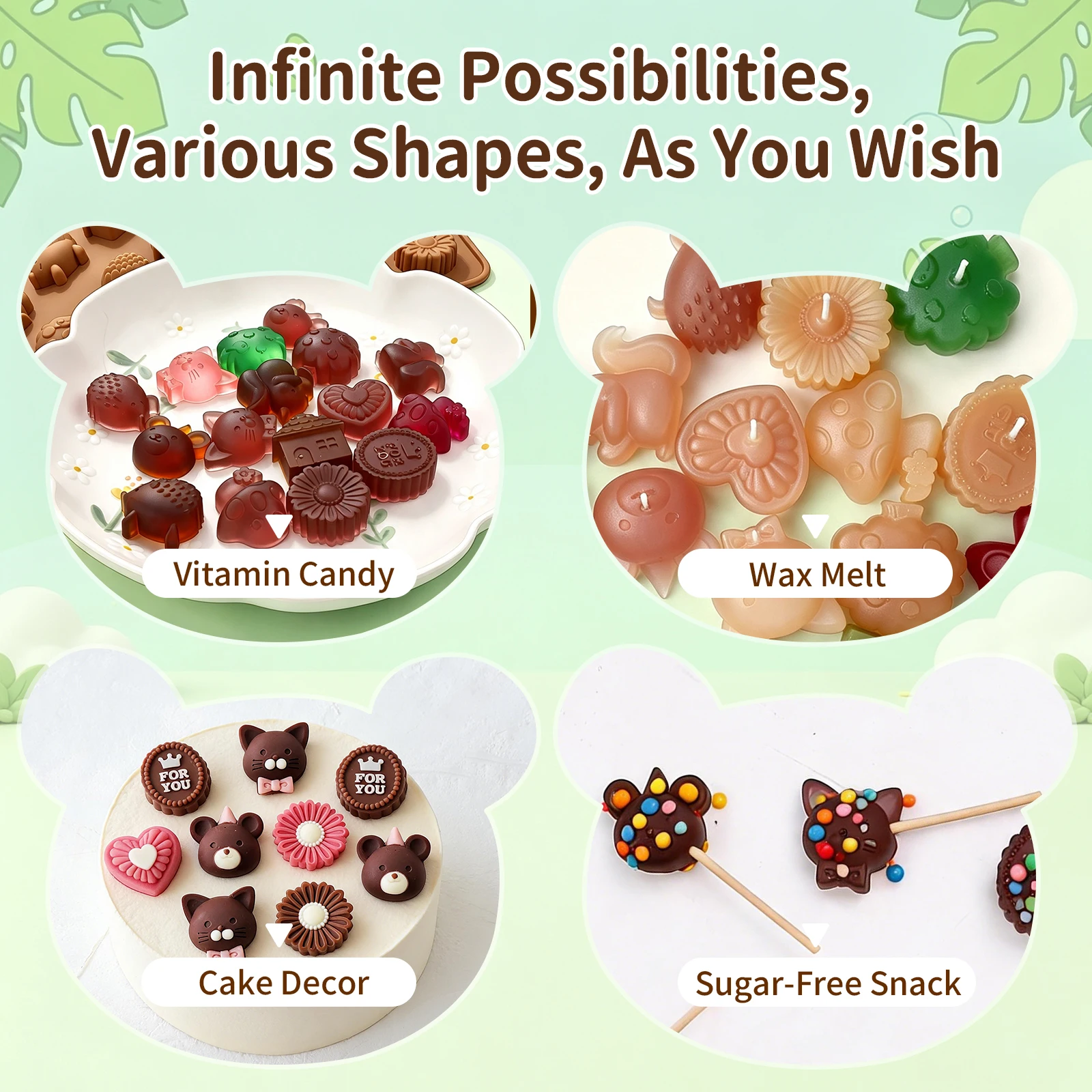 Cartoon Chocolate Silicone Baking Mold Mushroom Hedgehog Squirrel House Soap Mould Cake Decorating Tool DIY Kitchen Accessory