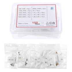100Pcs 10Value 50 ohm - 2.2K MZ5 PTC Positive Temperature Thermistor Resistor Assorted kit