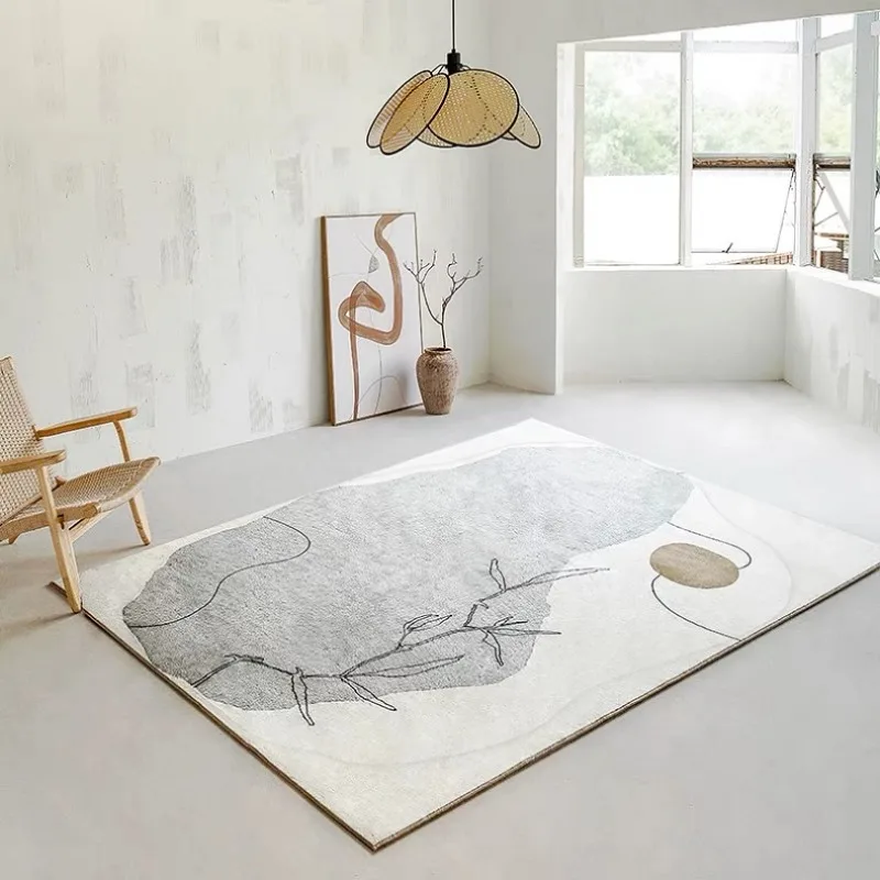 New Modern Nordic Minimalist Japanese Wabi-sabi Living Room Rug Fluffy Soft Thickened Large Area Bedroom Decorative Girly Carpet