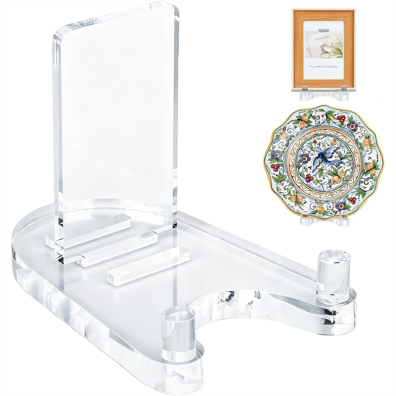 

Adjustable Acrylic Easel Display Stand for 7" to 12" Plates, Books, Frames, Artwork, and Plaques (Large 1pc)